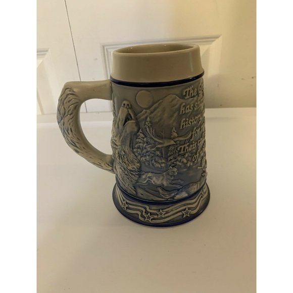 Tom O'Brien American Animal Stein The Grey Wolf Made in Brazil by Ceramarte 2000 - Picture 7 of 10